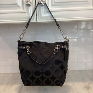 Coach Op Art Brooke Sateen Convertible Tote Satchel Shoulder Bag